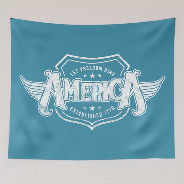 Item preview, America - Shield Design (Worn White on Blue) designed and sold by Justin Ellis.
