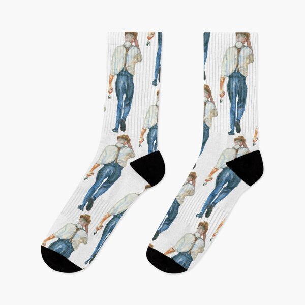 Item preview, Man in Hat & Braces Walking designed and sold by LornaBowdenART.