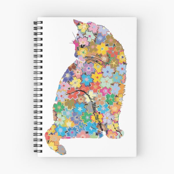 Item preview, CAT Art Colorful Flowers  designed and sold by ShopLotus74.