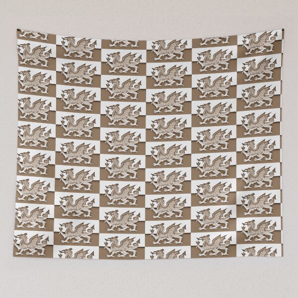 Item preview, Sepia Pencil Sketch Style Welsh Flag Wales Art designed and sold by Worldesigns by Artsiren.