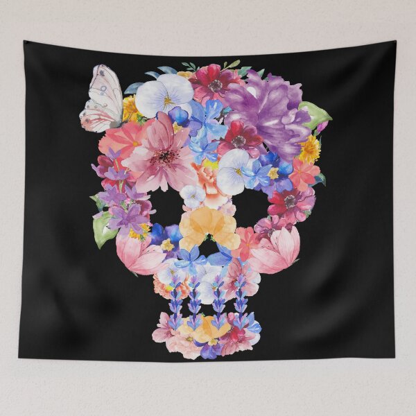 Item preview, Floral Butterfly Skull designed and sold by RaineLight.