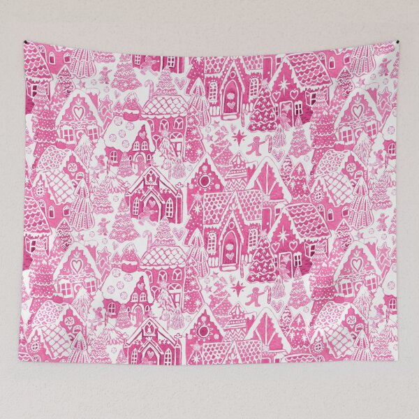 Item preview, Gingerbread Houses and Christmas village Candy land Pink designed and sold by MagentaRose.