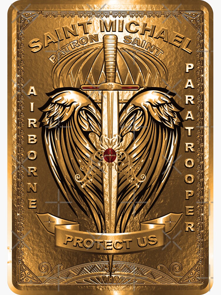 "Saint Michael Patron Saint of Paratroopers " Sticker for Sale by