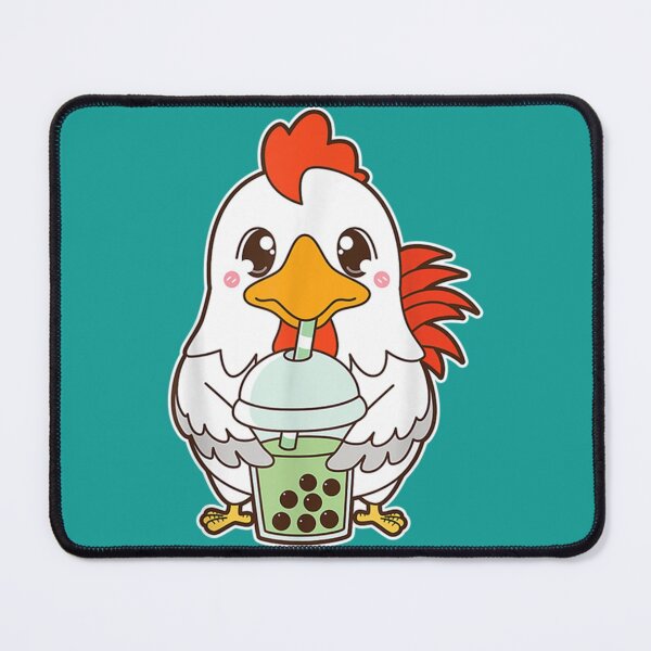 Item preview, kawaii cute zodiac boba rooster matcha green bubble milk tea designed and sold by ToxicGoddessCo.
