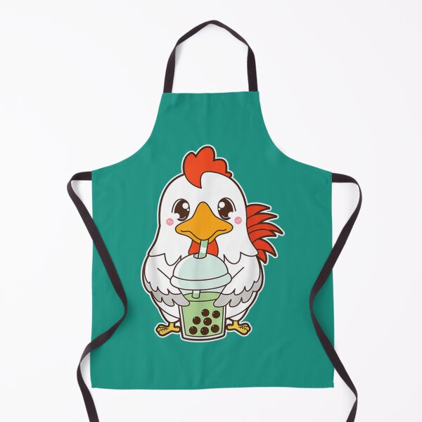 Item preview, kawaii cute zodiac boba rooster matcha green bubble milk tea designed and sold by ToxicGoddessCo.