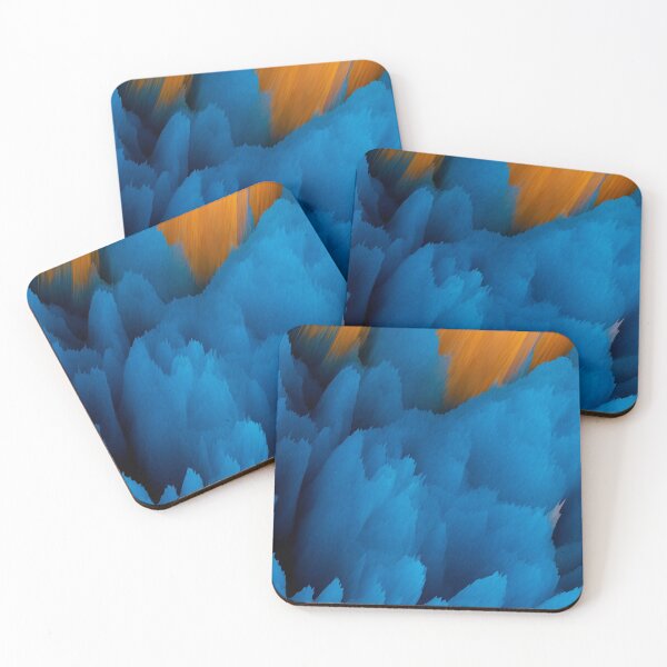 Item preview, Multi Color Pixel Blue Orange Smoke Cloud Rays Pattern designed and sold by eviesfashion.