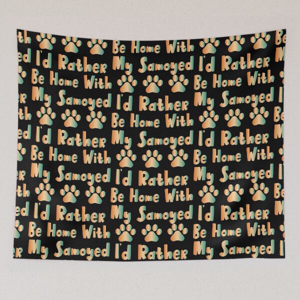 Item preview, I'd Rather Be Home With My Samoyed - Samoyed Lovers Dog Lovers Sarcastic Funny Hilarious Present For Mom, Dad , Girlfriend Or Boyfriend designed and sold by Aymanclothings.