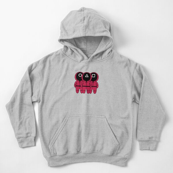 Red square, circle and triangle squid game (Netflix) Kids Pullover Hoodie