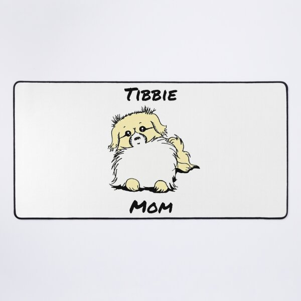 Adorable Tibetan Spaniel "Tibbie Mom" Design - Light Sable Desk Mat