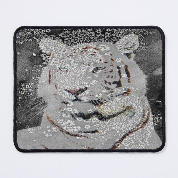 Item preview, Abstract White Tiger Painting African Animal Art designed and sold by BlackArt Cafe.