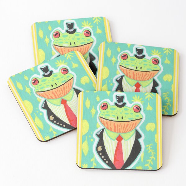 Item preview, Dapper Green Tree Frog Man in a Tuxedo designed and sold by narwhalwall.