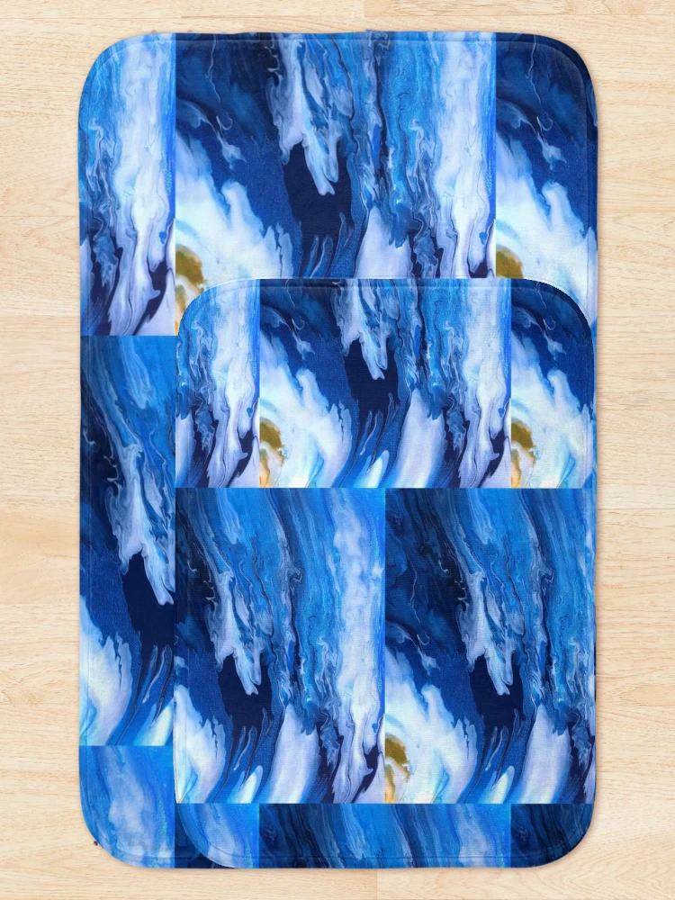 Thumbnail 5 of 6, Bath Mat, Waves designed and sold by InfinitePathArt.