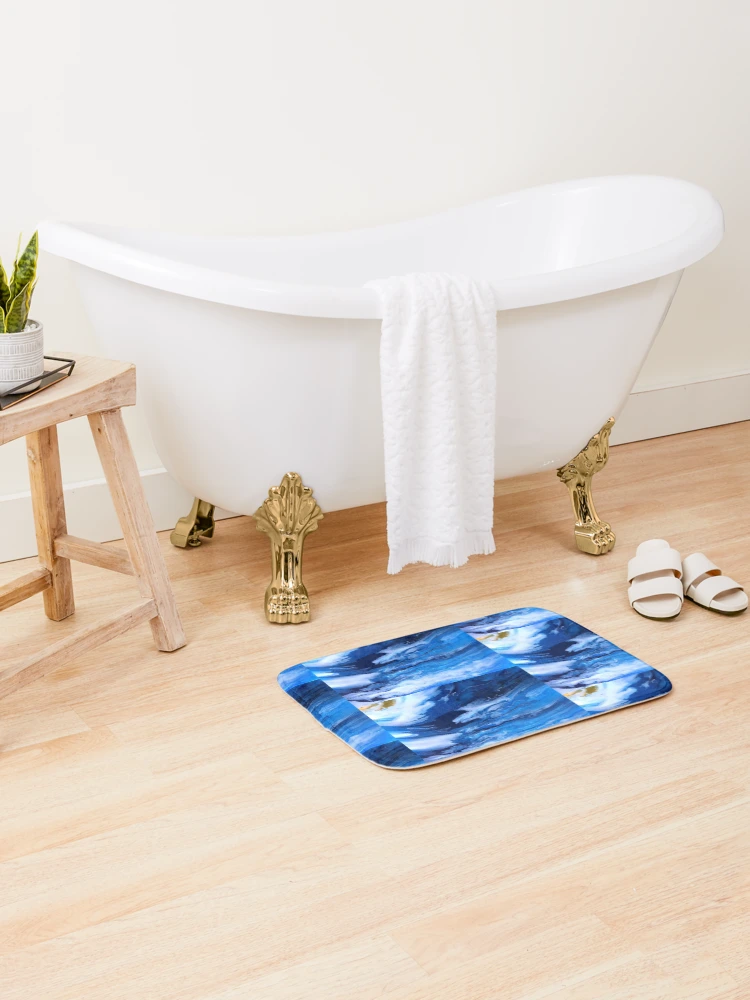 Thumbnail 2 of 6, Bath Mat, Waves designed and sold by InfinitePathArt.