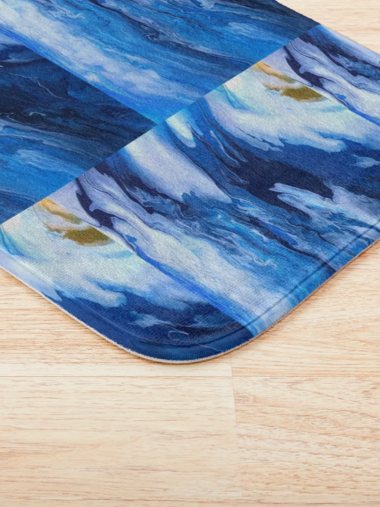 Thumbnail 3 of 6, Bath Mat, Waves designed and sold by InfinitePathArt.