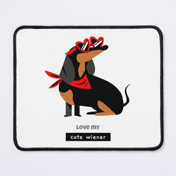 Item preview, Love my cute wiener- dachshund wearing heart shaped sunglasses designed and sold by josephsteez.