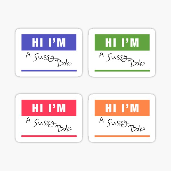 Hello My Name Is Sussy Baka Name Tag Sticker  