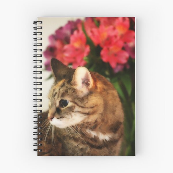 Item preview, Mary The Cat With Flowers Behind Art designed and sold by TheSplitWindow.