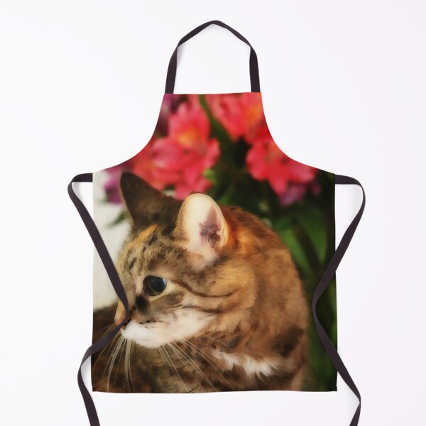 Item preview, Mary The Cat With Flowers Behind Art designed and sold by TheSplitWindow.