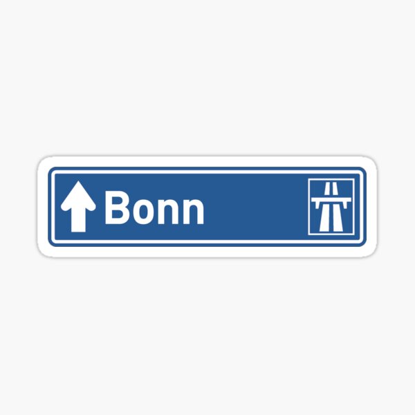 Bonn, Autobahn, Sign, Road, Germany, Deutsch, Highway Sticker
