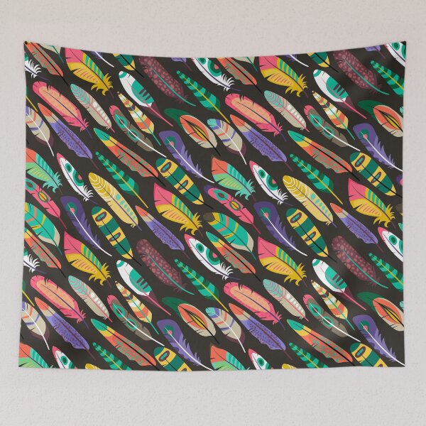 Item preview, Colorful bird feathers design designed and sold by Princessflora.