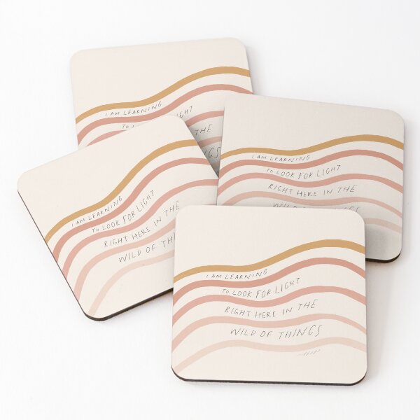 Item preview, Look for Light in the Wild of Things - Blush Pink and Orange Stripes and Inspirational Quote designed and sold by morgansgoods.