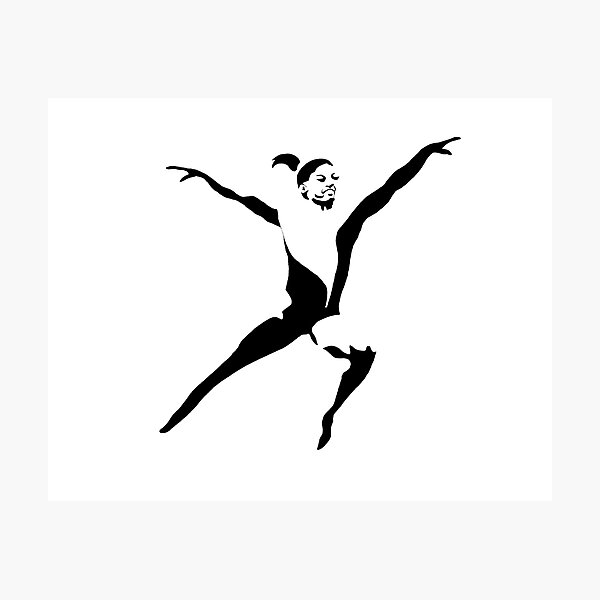 "Simone Biles Olympics Leap USA Black and White ...