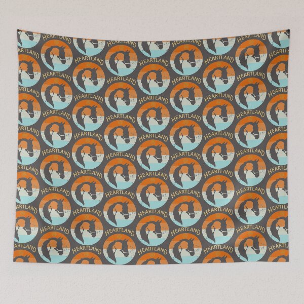 Item preview, sunset heartland, vintage heartland, retro, funny,Western Fitted V-Neck  designed and sold by HONEYSHOP-CA.