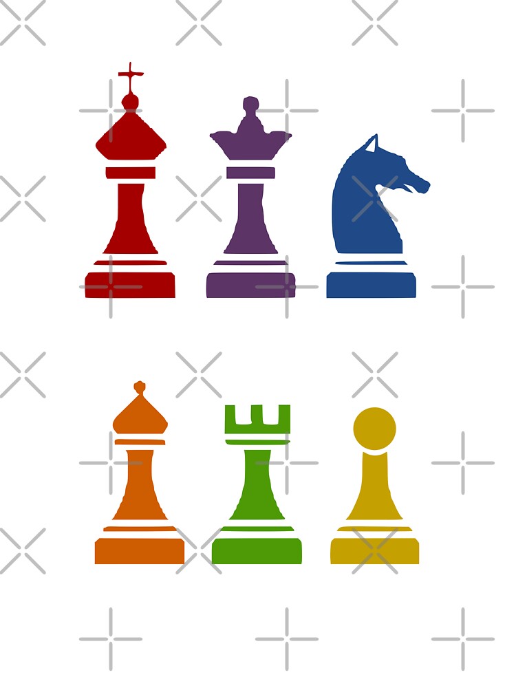 Adesivo Quadrado Chess Color King, Colorida Xadrez King Piece