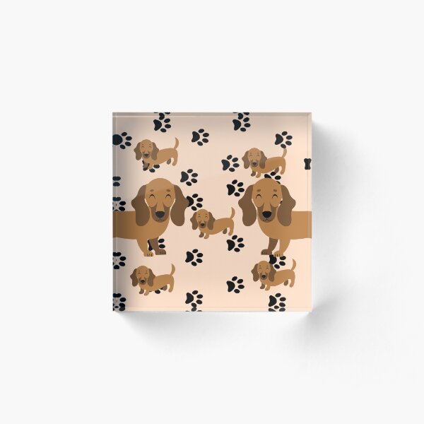 Dachshund dog pattern Acrylic Block