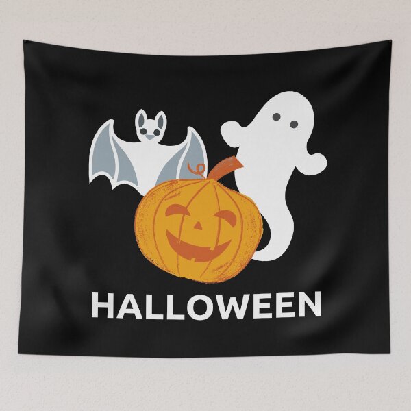 Item preview, A Ghost, a Bat, and a Friendly Pumpkin  designed and sold by SMillustrations.