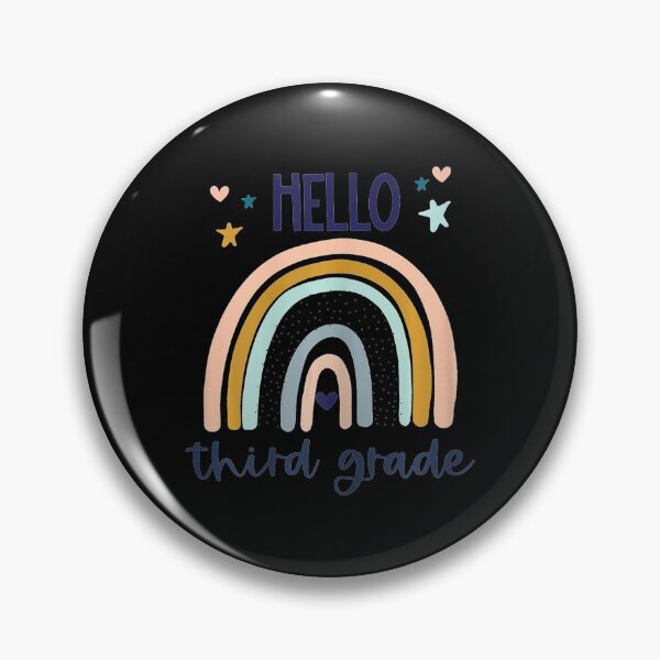 Artikelvorschau, Hallo 3. Klasse Retro Regenbogen-Herz für 3. Lehrer Mädchen entworfen und verkauft von SimmonsNobl.