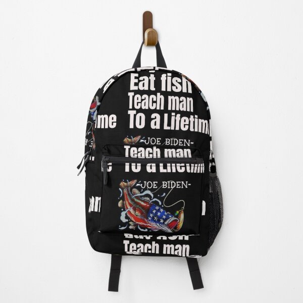 Item preview, Funny buy a man eat fish teach man to a lifetime American flag fish essential designed and sold by Designs Of all kinds.