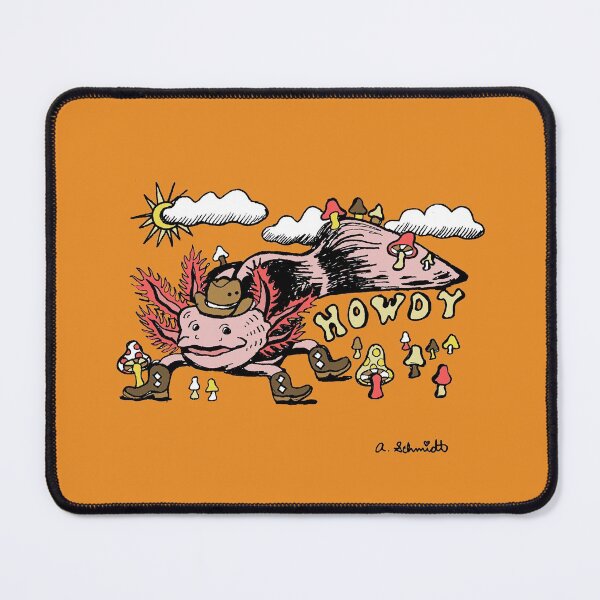 Item preview, Cowboy Axolotl Salamander Howdy Mushrooms Surreal Illustration Drawing designed and sold by Intergalactic Unicorn: Art by Anna Schmidt.