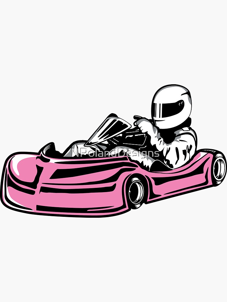 "Pink GoKart Sticker" Sticker for Sale by NPolandDesigns Redbubble
