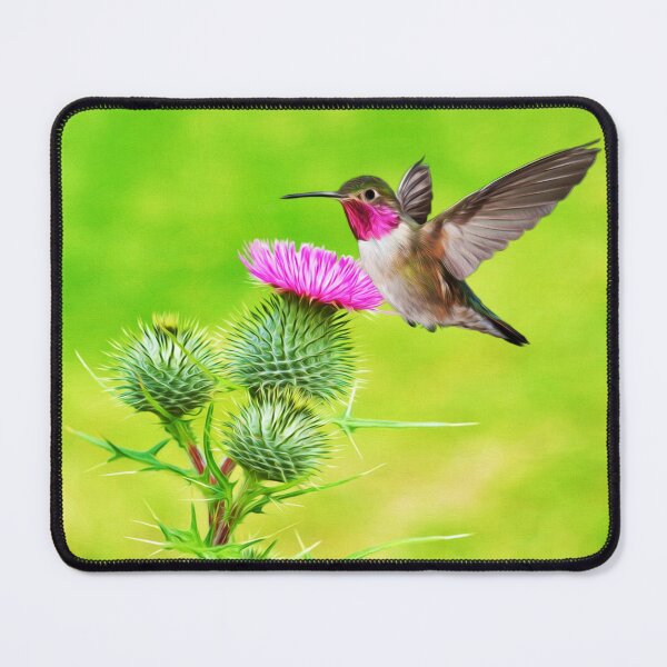 Item preview, Ruby Throated Hummingbird and Thistle designed and sold by FineArtography.