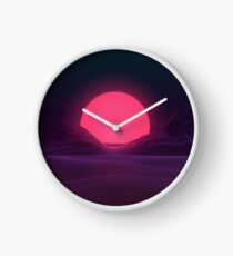 Neon Sonnenuntergang Uhr
