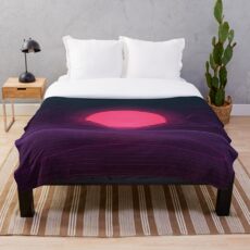 Neon Sonnenuntergang Fleecedecke