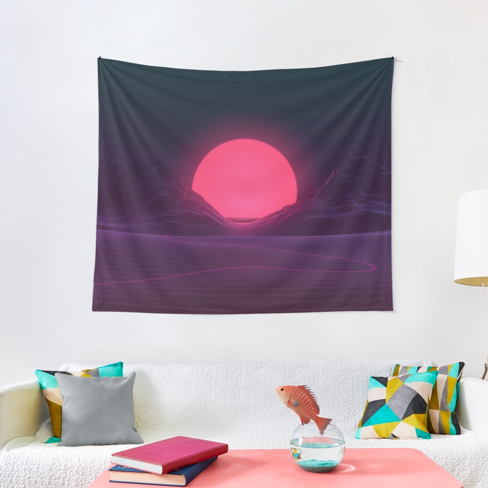 Neon Sunset Tapestry