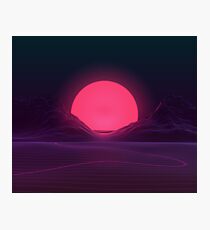 Lámina fotográfica Puesta de sol de neón