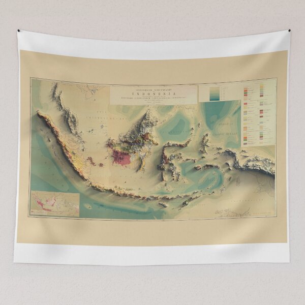 Item preview, 1914 Indonesia Relief Map 3D digitally-rendered designed and sold by ThinkAboutMaps.