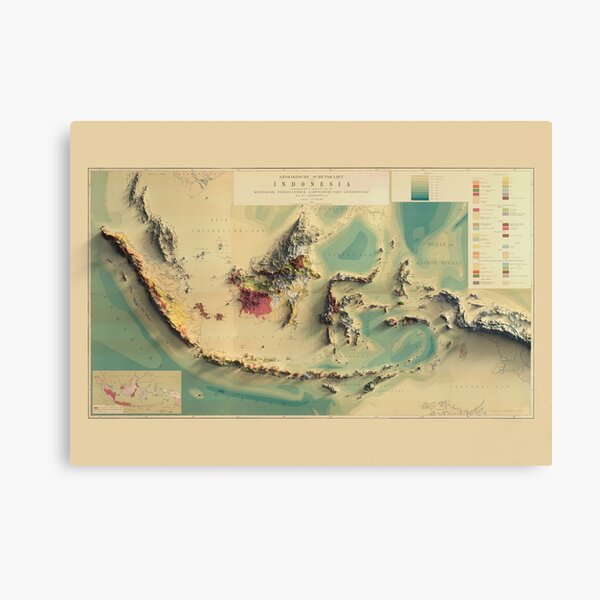 Item preview, 1914 Indonesia Relief Map 3D digitally-rendered designed and sold by ThinkAboutMaps.