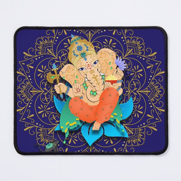 Item preview, Lord Ganesha Blue Mandala - The Obstruction Destroyer designed and sold by MandalaSoul.