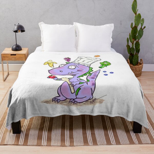 Item preview, Dinosaur chef cute cartoon!  Dinosaur with fruits and vegetables! designed and sold by Marble1212.