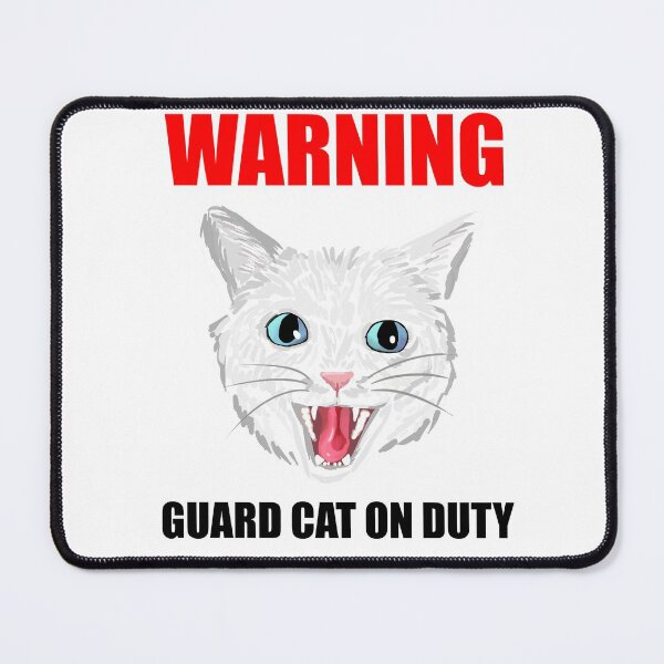 Item preview, Beware Guard Cat (white 2) designed and sold by michelleachan.