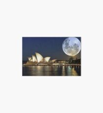 Super moon over the Sydney Opera House Australia Art Board