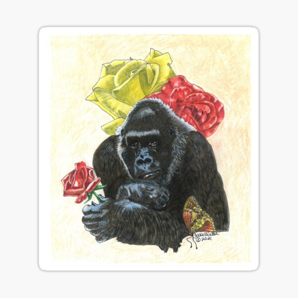 Pondering Gorilla Sticker