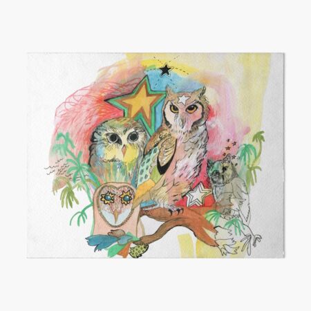 Owls and Stars Art Board Print