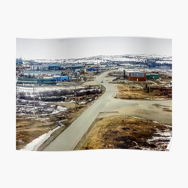 "City of Kuujjuaq, Nunavik in the fall seen from the air" Poster for