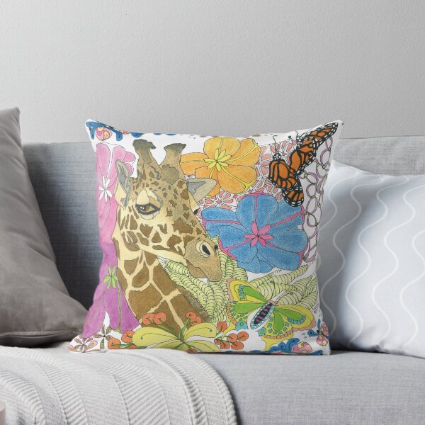 Gentle Eyed Giraffe Throw Pillow