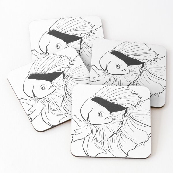 Item preview, Betta Swimming - black and transparent designed and sold by michelleachan.